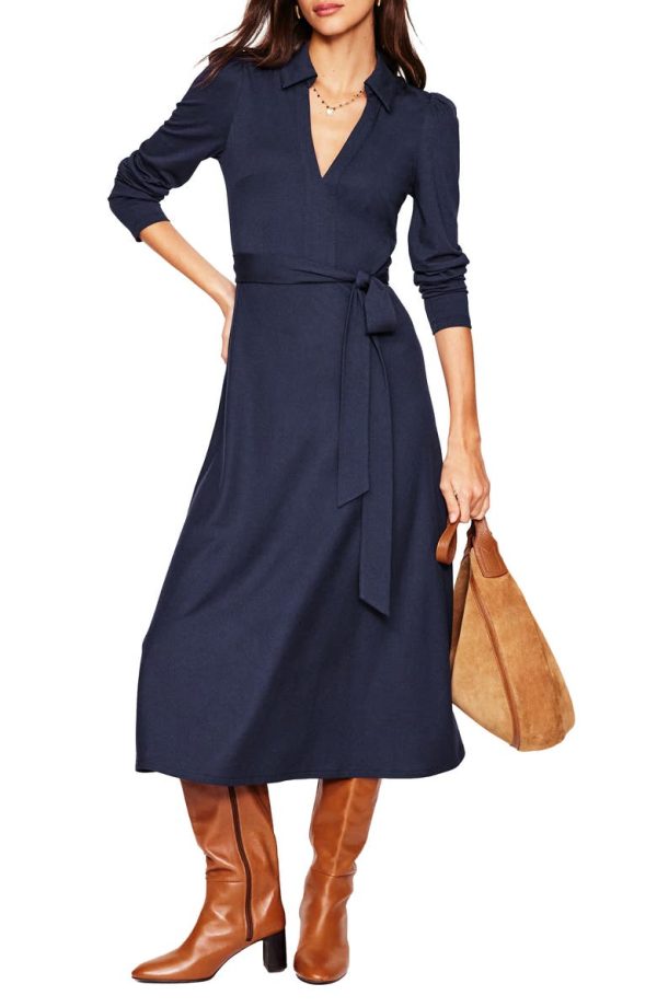 Imogen Long Sleeve Collared Jersey Dress